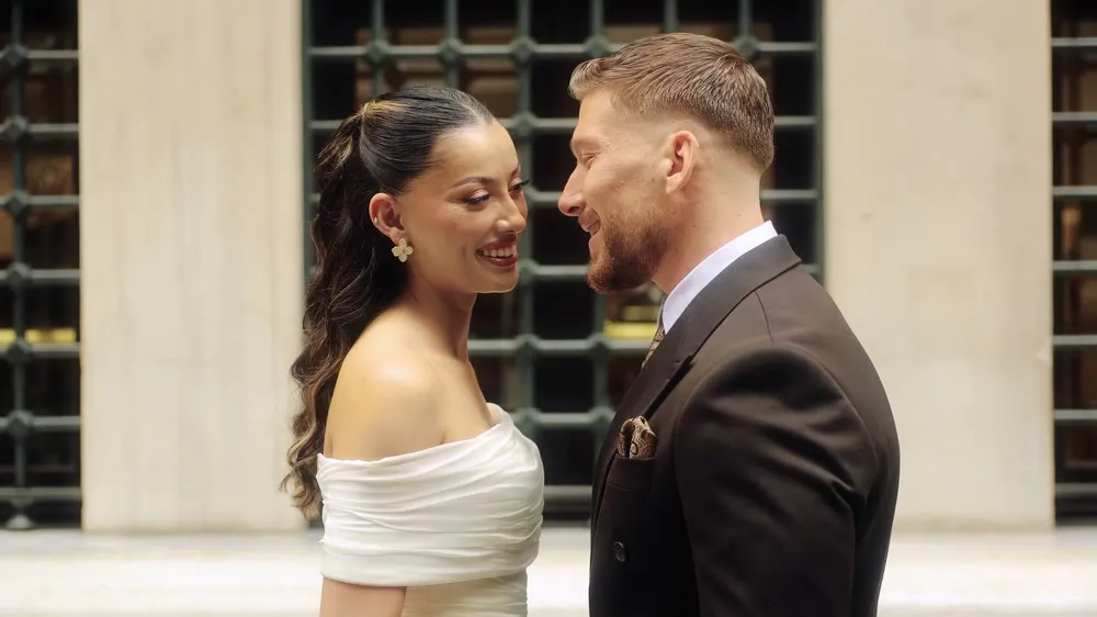 A frame from a Zarif Film wedding film